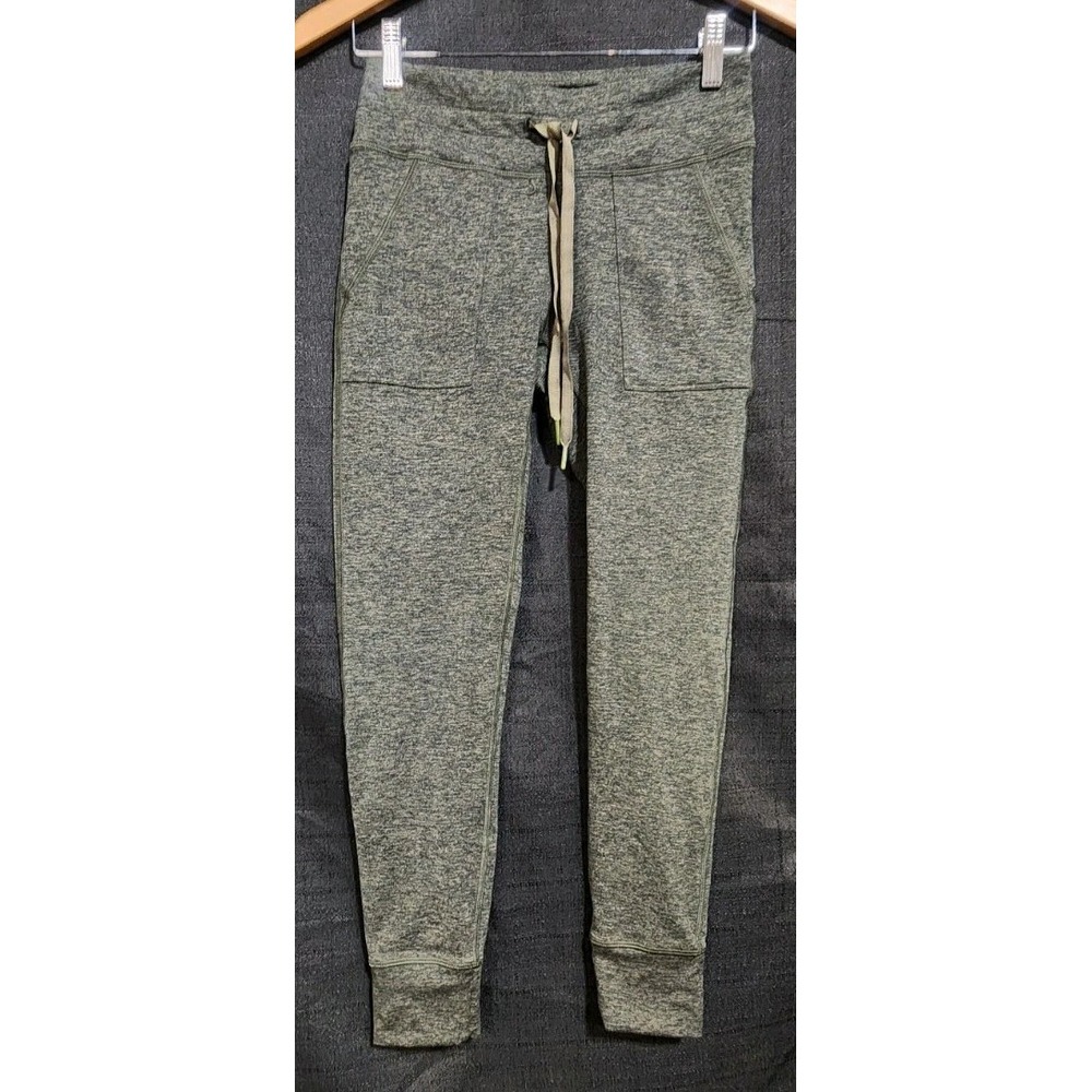 Aerie Women Leggings Pants Sz‎ Md Dark Green Space Dye High Rise Play Drawstring